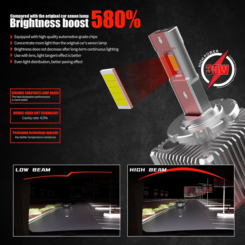 新款直插 LED D系列大灯M40汽车大灯替换HID灯泡无损安装D1S D3S