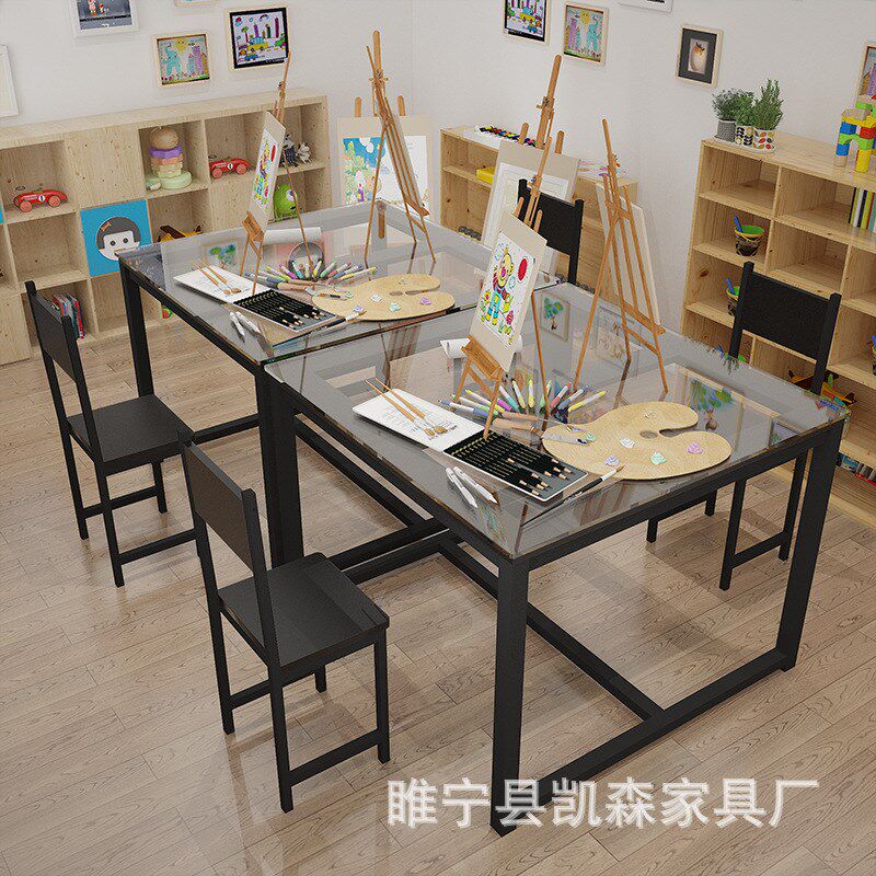 小学幼儿园课桌椅儿童手工绘画美术桌辅导培训班桌椅阅览会议桌子