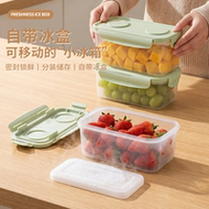 现代简约冰箱收纳盒带冰盒可移动分装保鲜盒密封锁鲜食物储存盒子