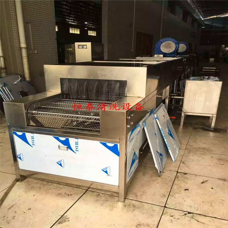 不锈钢面包盘除油清洗机 厨具餐盘全自动喷淋清洗烘干线
