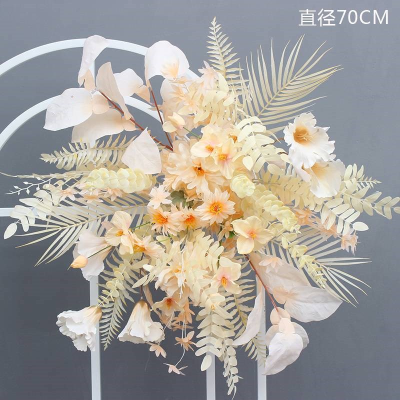 婚庆仿真花婚礼布置韩式屏风铁y艺拱门架子舞台迎宾区橱窗场景装