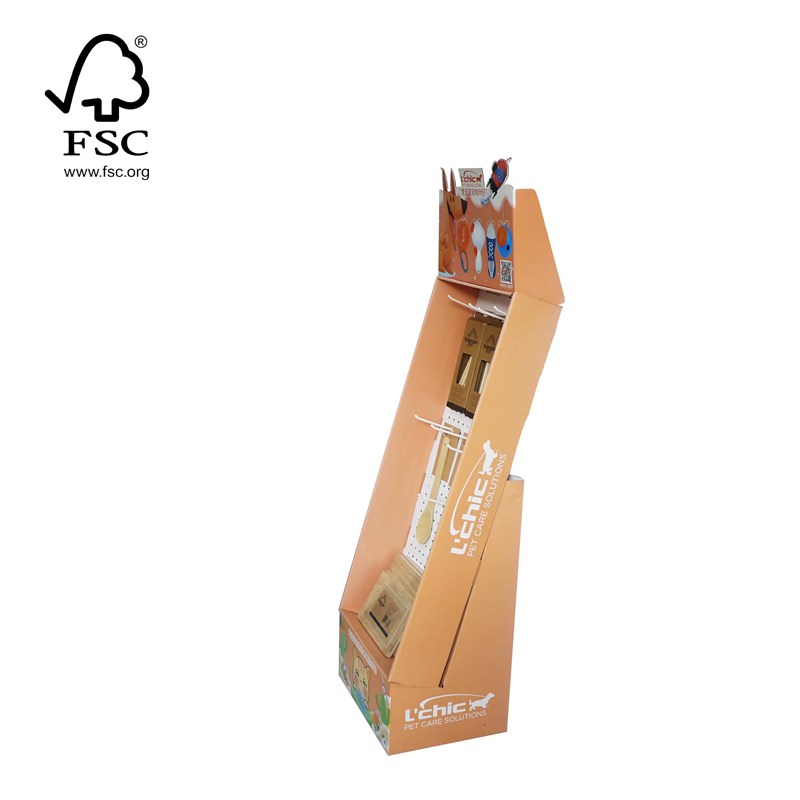 瓦楞纸雪弗板展示架超p市促销陈列架红包消毒用品展示包装彩箱PDQ
