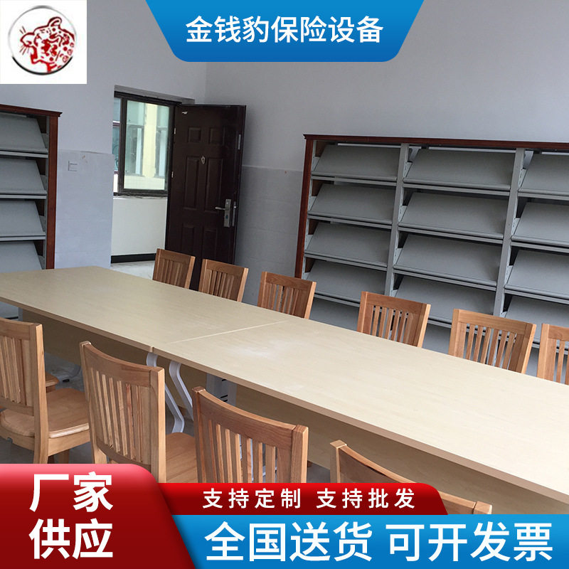 钢木阅览桌批发图书室图书馆家具教学设备学习阅读写作桌办公桌