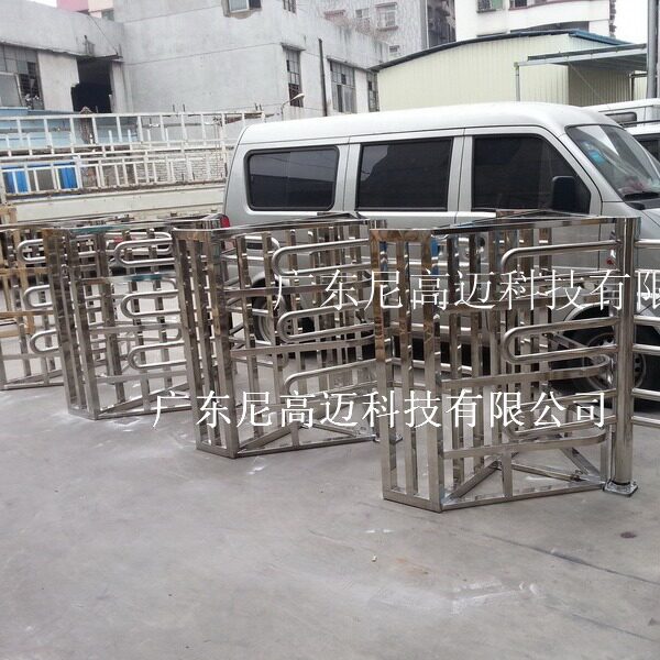 拦栅式旋转单向门 半高手动单向三翼旋转闸 人行通道滚闸梳状门