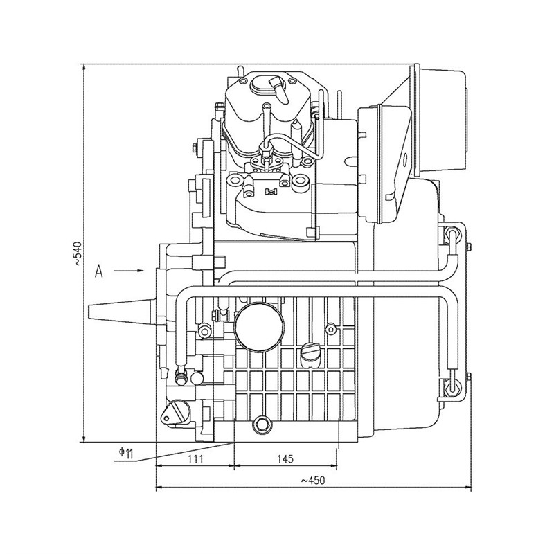 22.8KW 双缸风冷柴油发动机 1.523L HD2V1S05开架配机无油箱