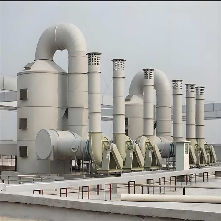pp喷淋塔 3000风量酸雾净化塔 工业废气处理设备管道安装