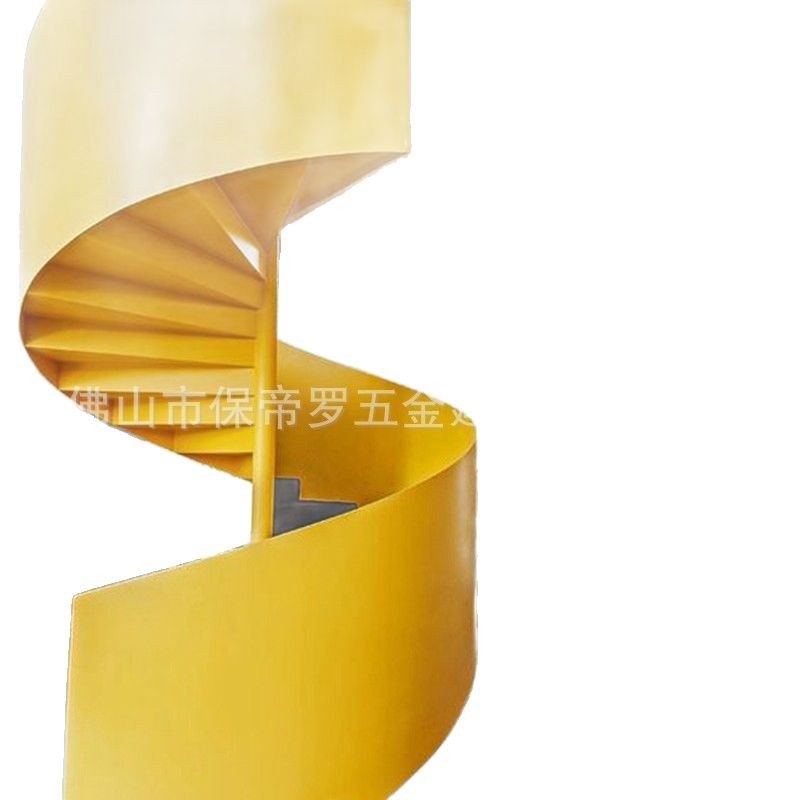 钢木旋转室内楼梯简约白色烤漆栏杆别墅小清新楼.梯扶手护栏