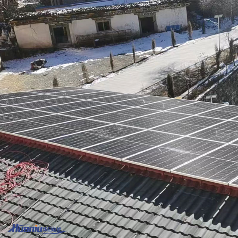 华纽电能5kw太阳能离网光伏发电系统胶体电池单晶硅光伏板