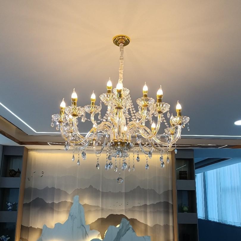 欧式水晶吊灯客厅灯婚庆水晶灯家用温馨大气卧室餐厅蜡烛灯批发