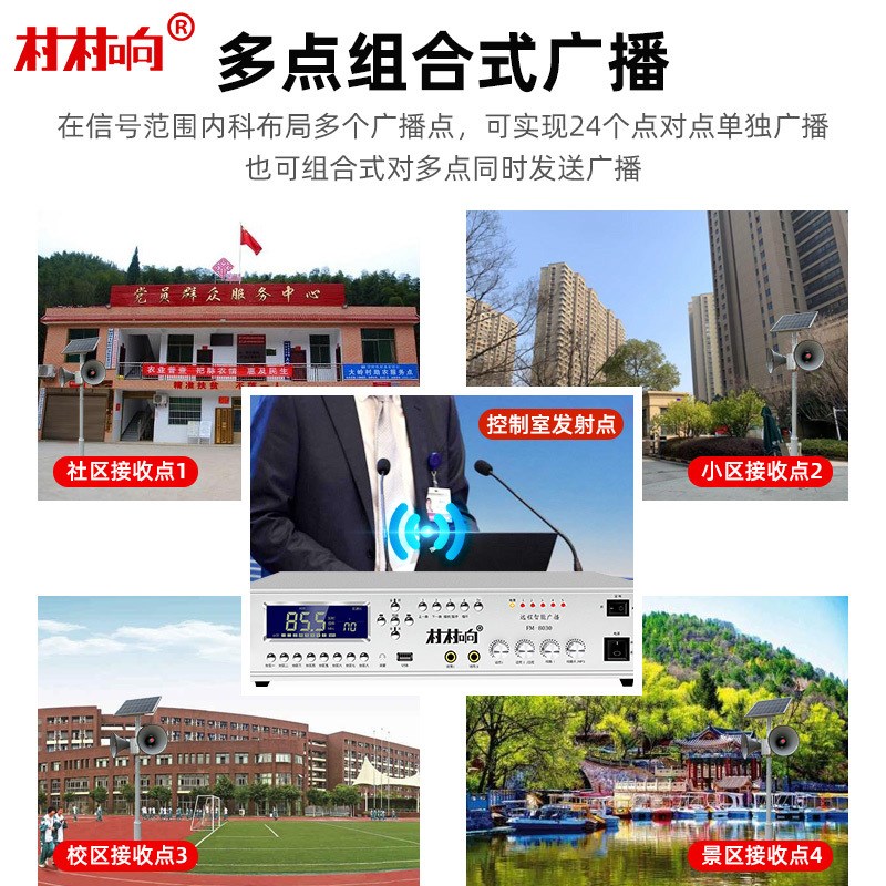 村村通无线广播系统套装农村号角高音广播L喇叭景区山区户外大功