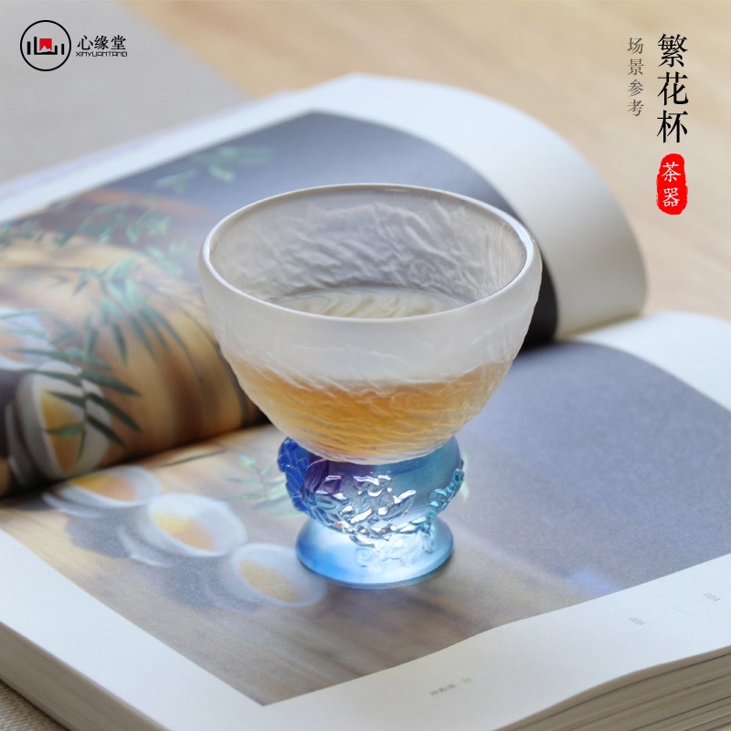 心缘堂 琉璃杯i 创意文艺功夫杯小茶杯手工耐热玻璃茶杯单杯琉璃