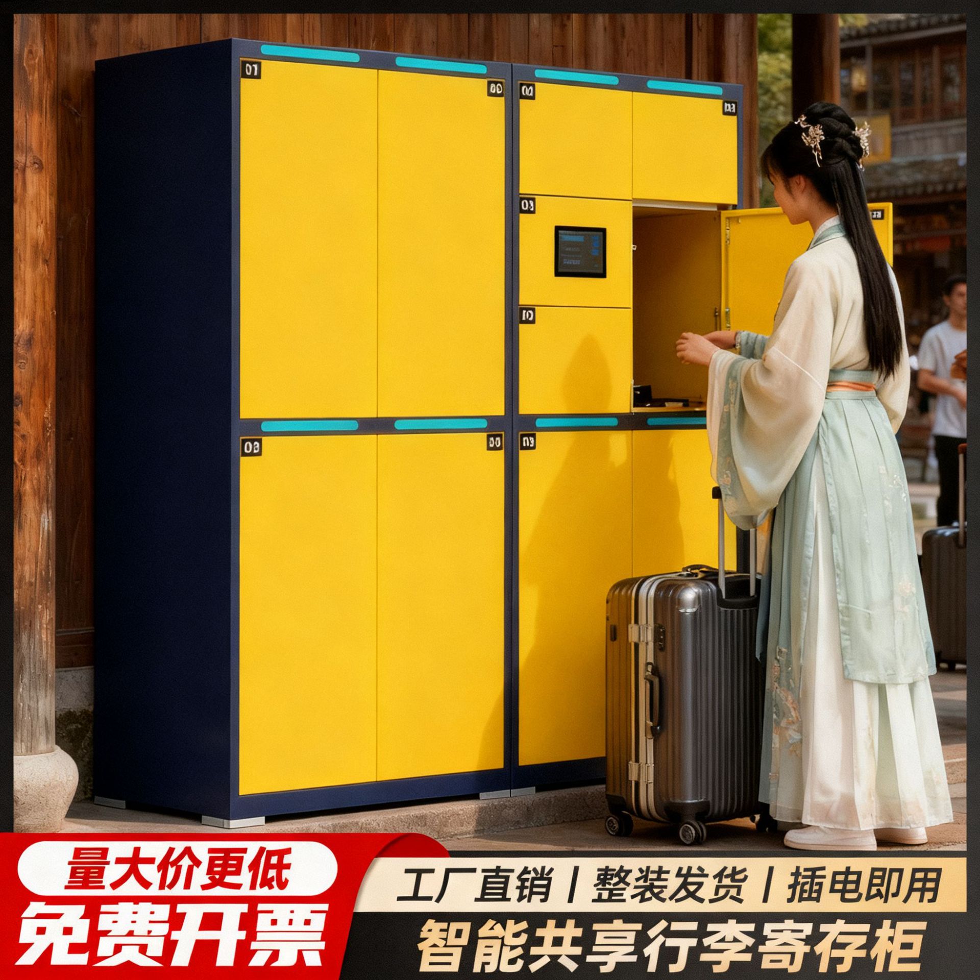 工厂直供滑雪场智能储物柜扫码电子存包柜景区行李寄存柜博物馆