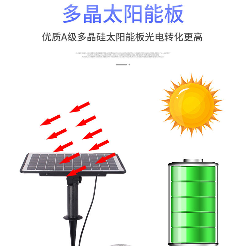 户外防水太阳能串灯带12w七彩花园庭院露营氛围装饰灯泡