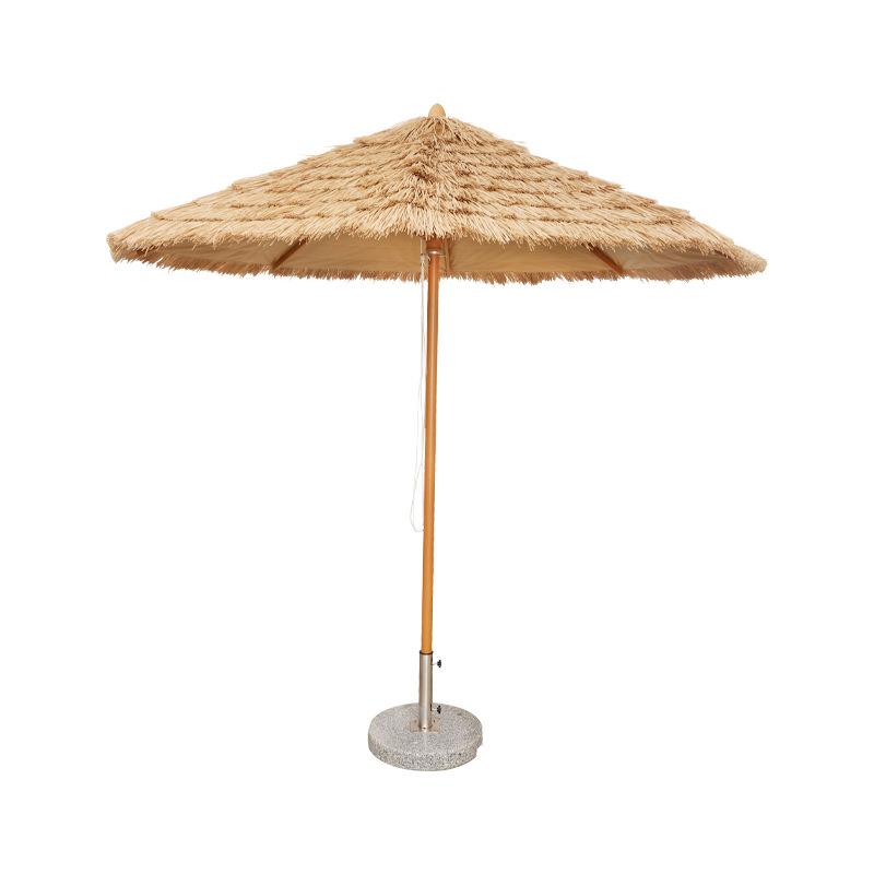 景区太阳伞海滩遮阳伞露营防晒户外稻草伞花园庭院伞仿真茅草伞
