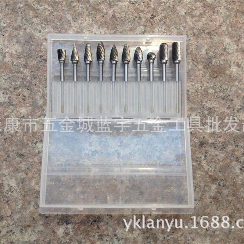 钨钢磨头 电磨配件 硬质合金旋转锉 3*6mm 单纹 10支装