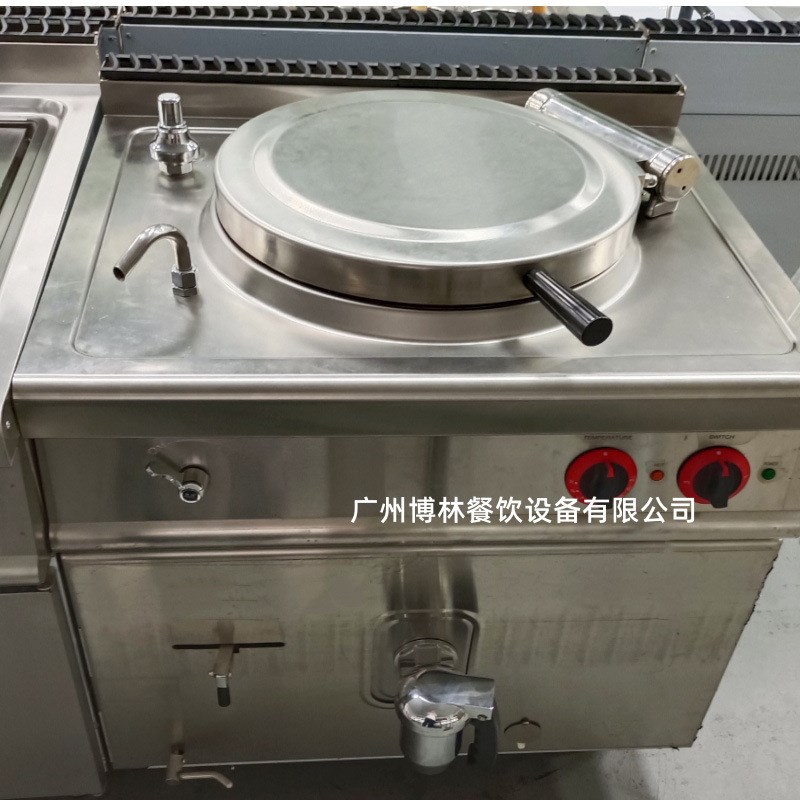 881立式电热夹层汤锅商用100L熬高汤炉大型厨房压力蒸汽电煮面锅