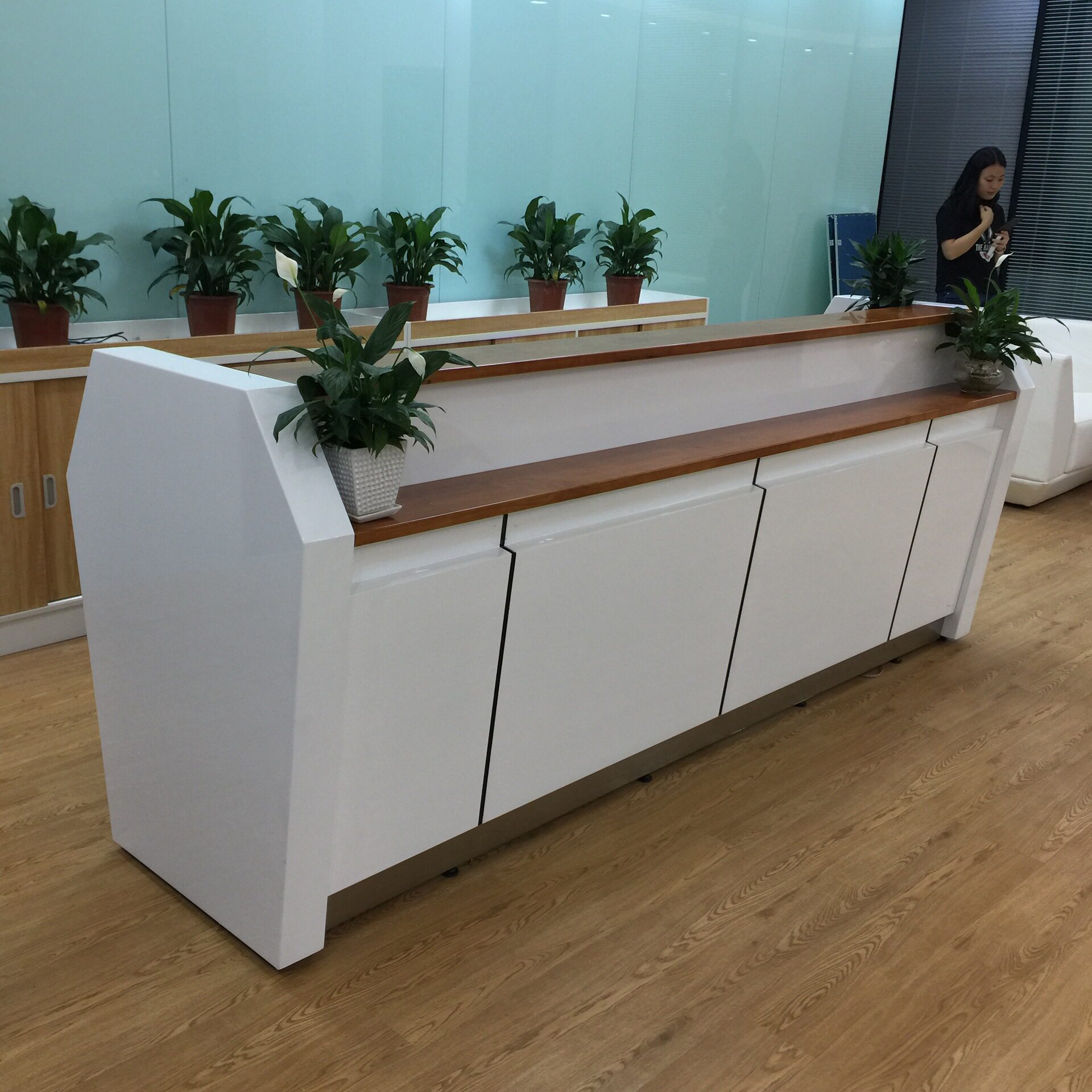 深圳办公家具前台接待台简约现代公司收银台咨询吧台迎宾柜台桌