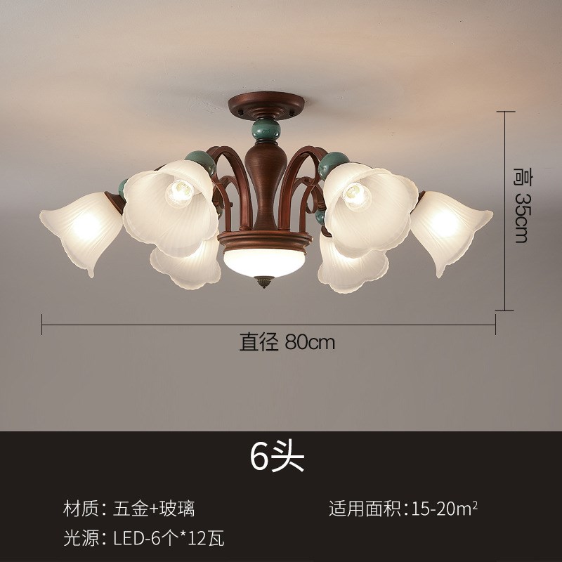 客厅餐厅田园红古吸顶灯卧室书房铁艺G创意个性简欧式美式乡村灯