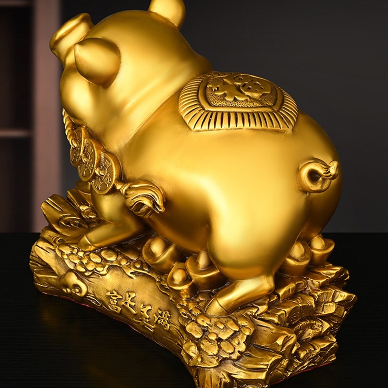 纯铜金猪摆件富足美满猪大号福猪十二生I肖猪铜猪金钱猪全铜元宝
