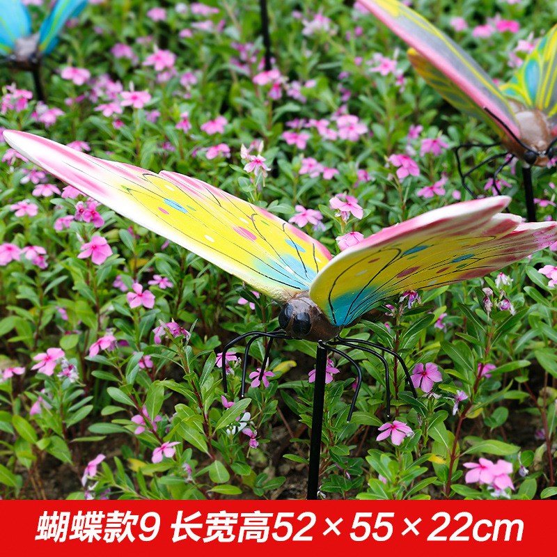 花园摆件仿真蝴蝶户外庭院园林景观小品装饰雕Q塑摆件吊件插件模