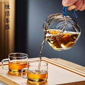 新羽手工六合凤玉公杯公道杯玻A璃淡然茶海大蛋盅耐热茶漏分茶器