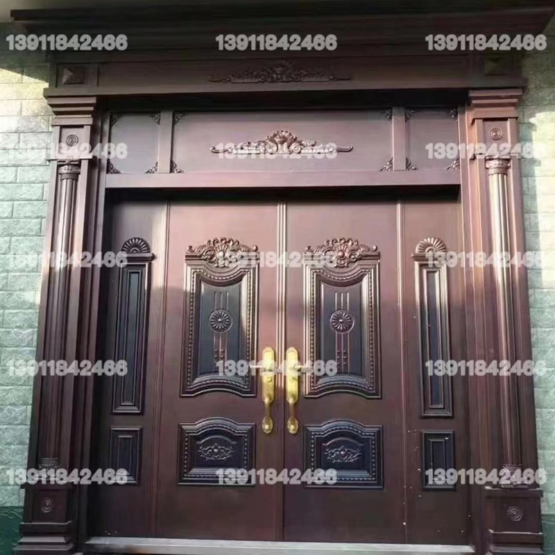 直销别墅门防盗入户铜门庭院大门铝艺大门雕V花学校小区大门