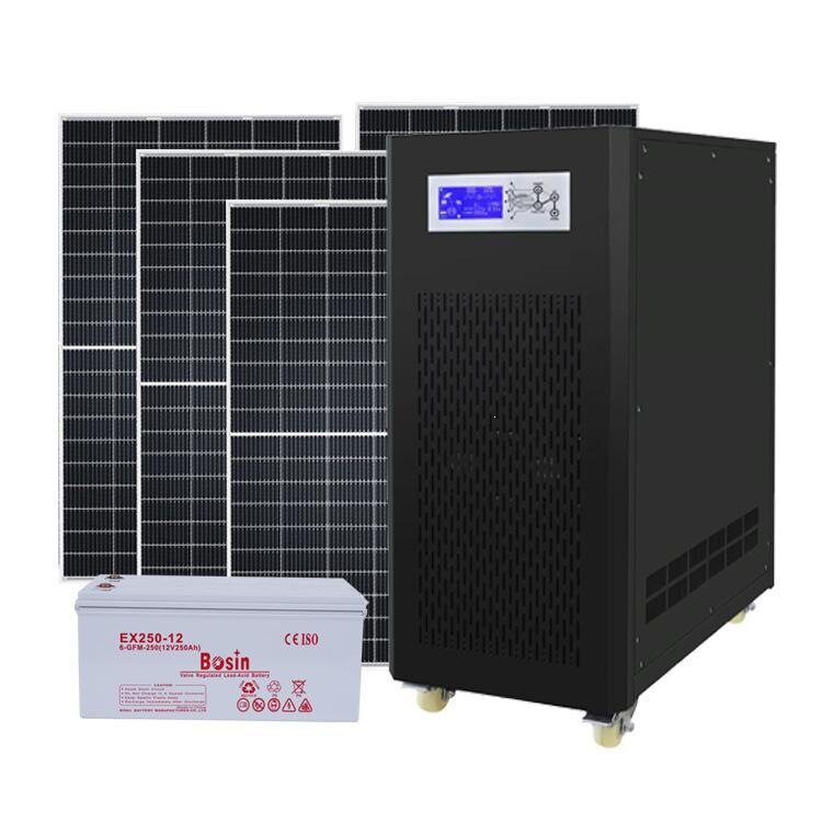 厂家供应全套5000W太阳能发电系统家用工频正弦波光伏系统Bosin