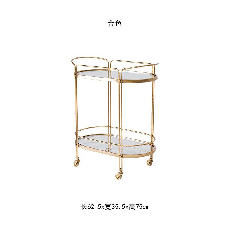 北欧轻奢餐厅边几手推车茶水台酒B水小推车带轮可移动置物架送餐