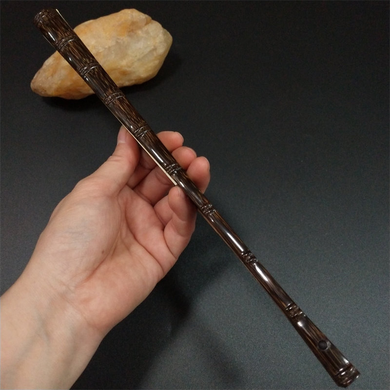收藏骨文玩宣面折扇9.5寸老料棕竹全芯大挫节扇品配扇纸工艺扇子