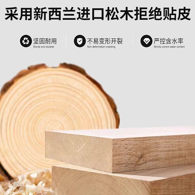 加厚松木衣柜卧室实木推q拉门收纳柜子儿童衣柜家用衣橱经济性衣