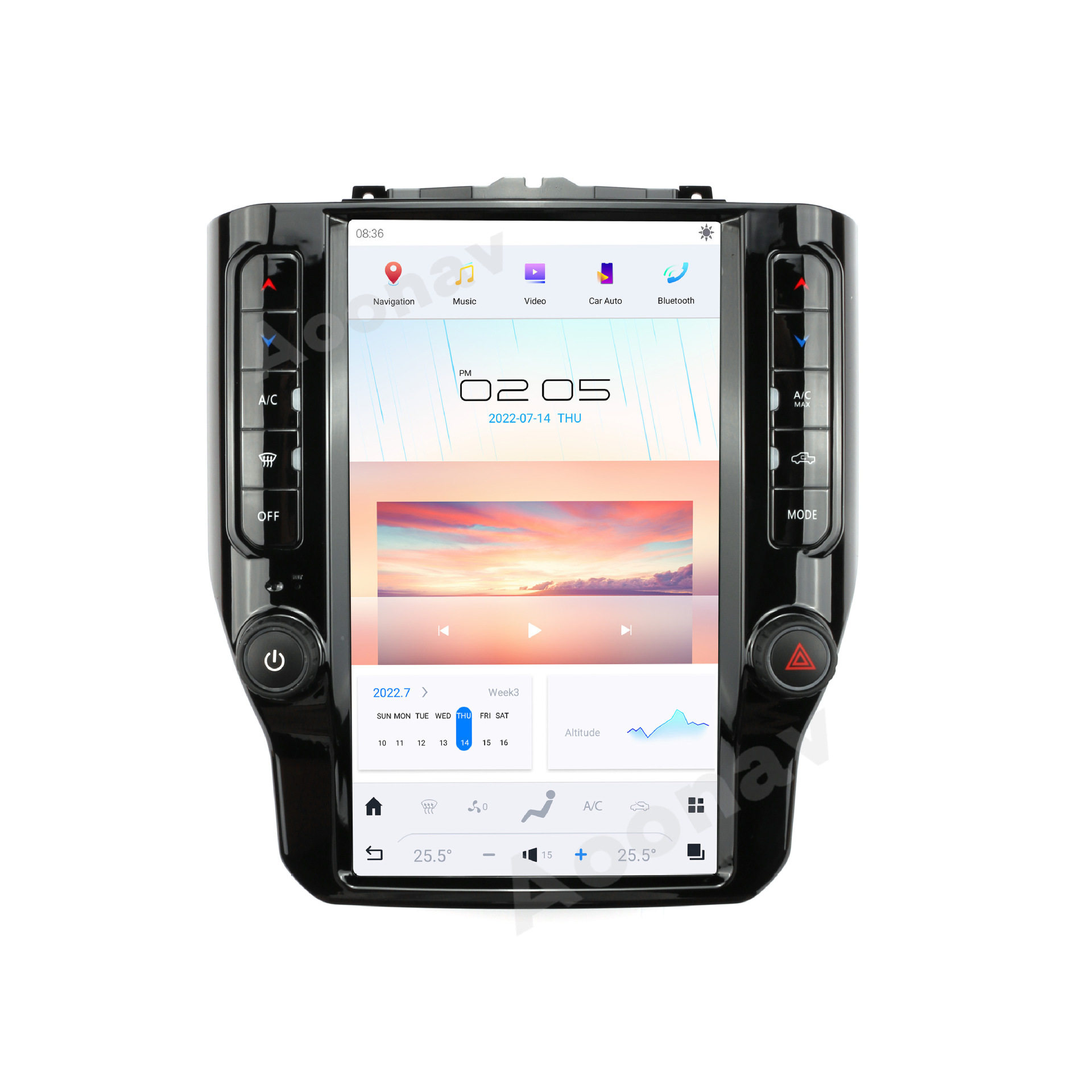 适用于道奇公羊大屏中控改装导航一体机汽车多媒体无线Carplay