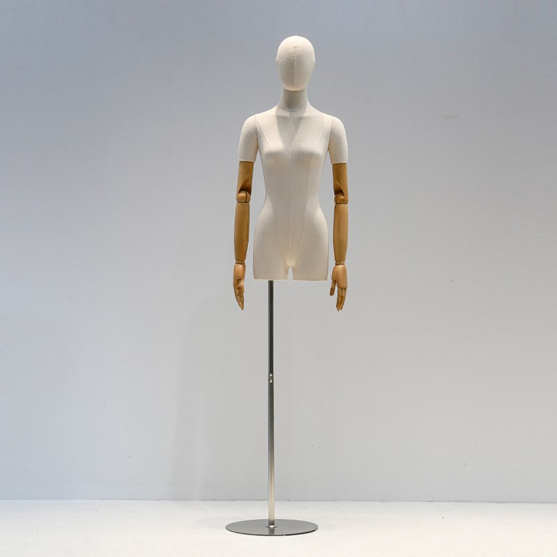 服装店高档竹节麻模特道具u女半身韩版锁骨橱窗展示架半身人偶架
