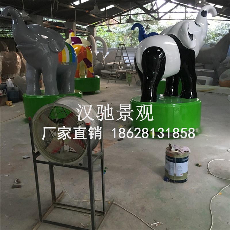 房地产景观卡通象雕塑 艺术工艺品卡通象M摆件玻成都璃钢雕塑艺术