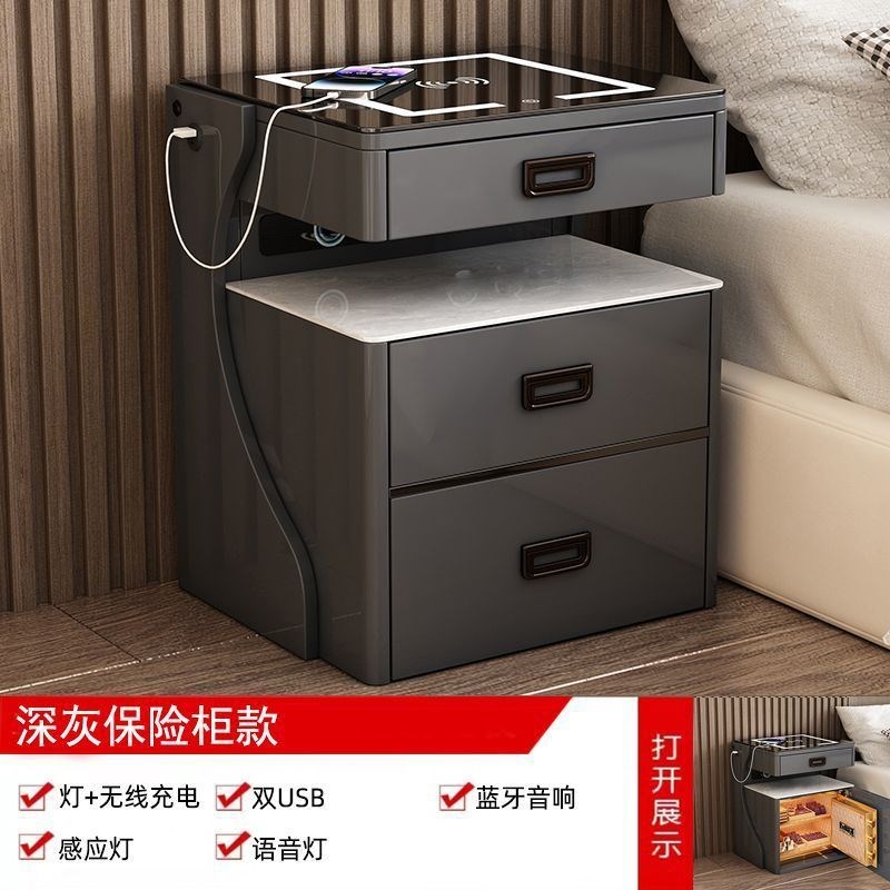 智能无线充电床头柜保险柜一w体隐形多功能指纹解锁卧室保险箱带
