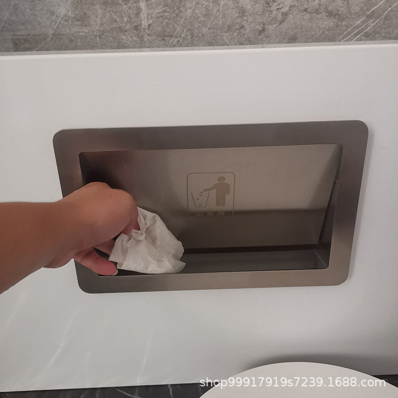 垃圾桶推盖配件垃圾桶盖子内嵌式镶入式垃圾桶侧开不锈钢盖子配件
