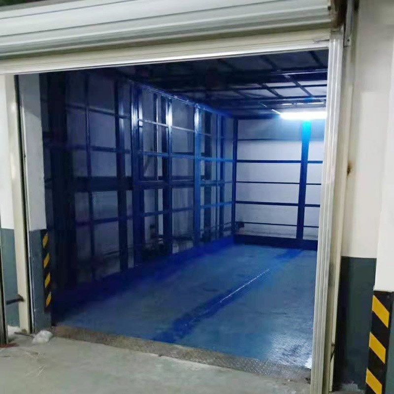 广东工厂电动液压货物搬运室内外D导轨式升降机油缸直顶升降平台
