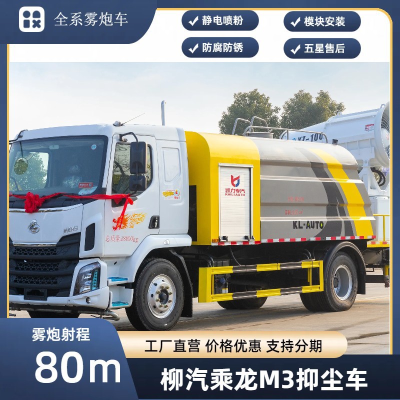 程力东风柳汽抑尘车 80米100米雾炮车 12方方罐结构 箱体电泳喷粉