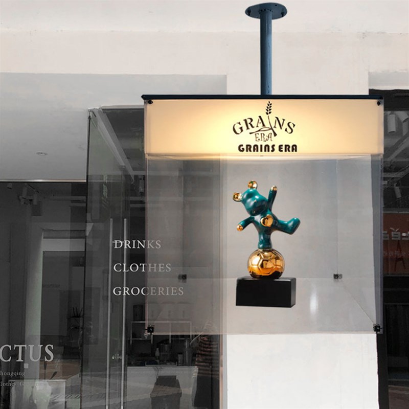 创意门店亚克力旋转灯箱展示旋转灯盒挂式发光广告灯牌墙门头招牌