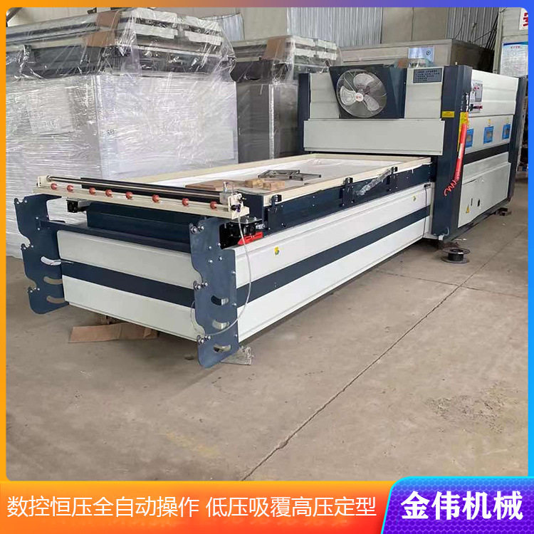 凹凸花纹线型PLC一键式启动真空覆膜机大型门板吸塑机 双齿条行仓