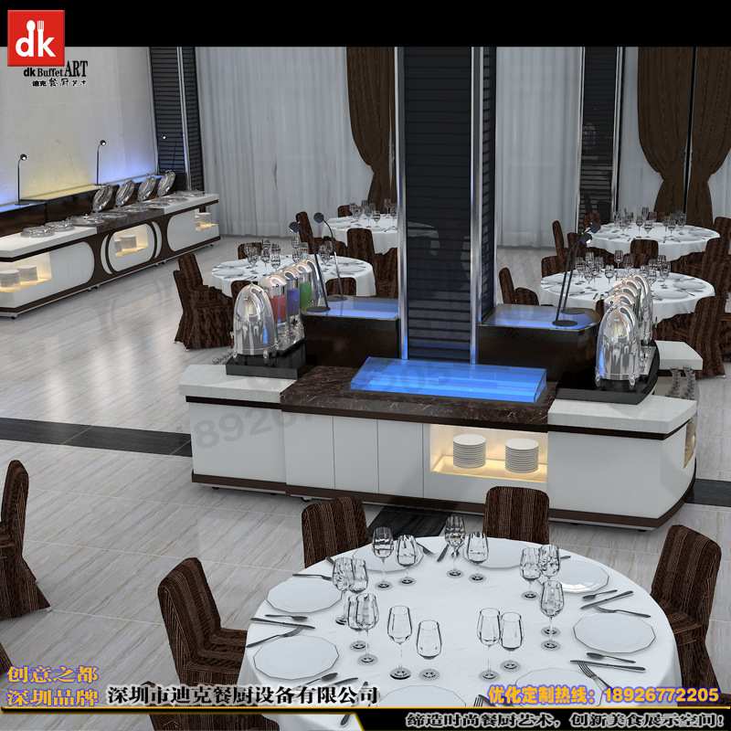 迪克专业设计自助餐台效果图 自助餐厅水果展台图片 饮料自助餐台