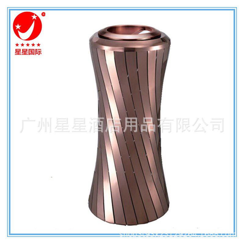 金属小蛮腰座地烟灰桶 时尚高档果皮桶豪S华不锈钢垃圾桶