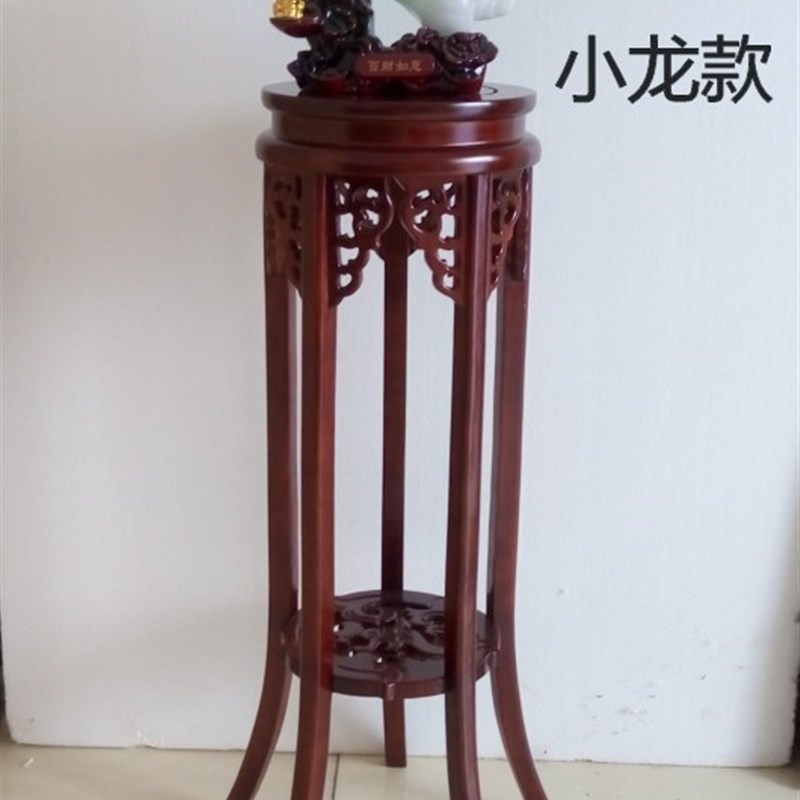 3Y实木花架客i厅木质吊兰榆木仿古绿萝家用圆形欧式室内架子阳台图片