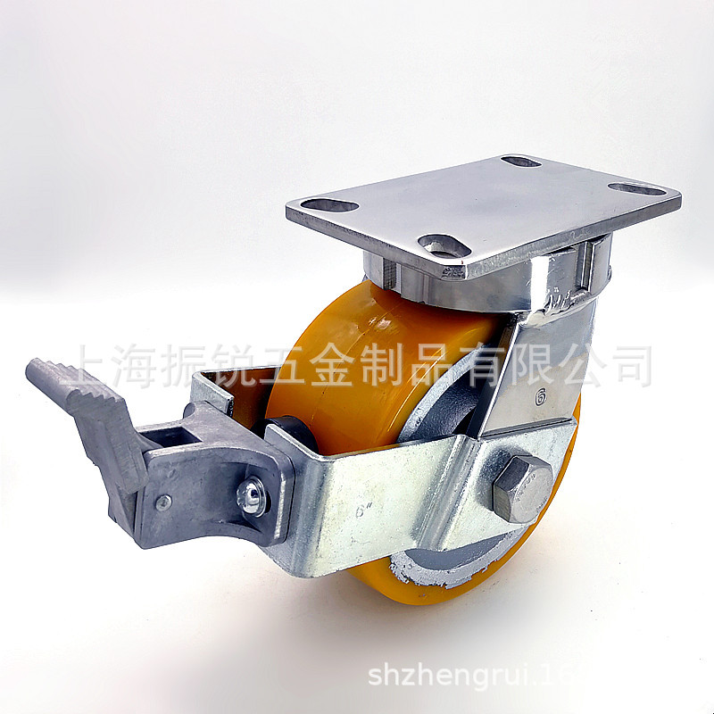 304不锈钢超重型PU万向脚轮