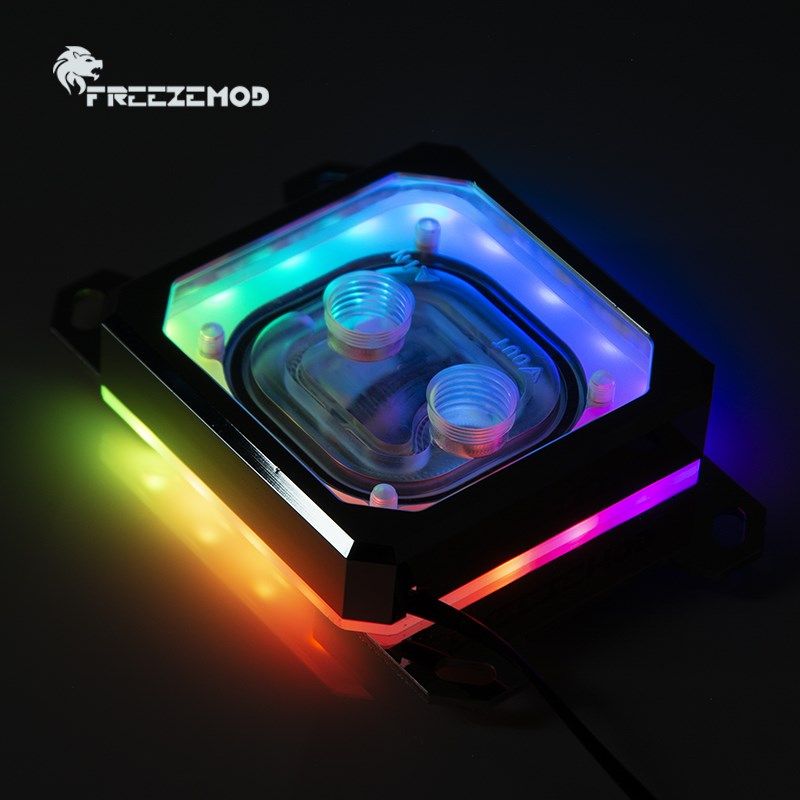FREEZEMOD电脑CPU水冷头AMD-PK5E极光扩散光效2021款紫铜底板AM4