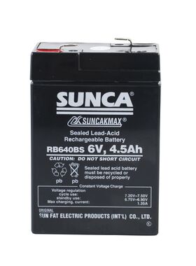 SUNCA新佳户外应急灯蓄电池RB640BS 6V4.5AH充电风扇铅酸蓄电池
