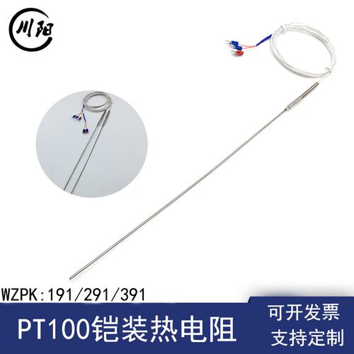 WZPK-191铠装式热电阻PT100型 可弯曲探针温度传感器三线制PT1000