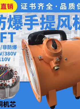 防爆手提式轴流风机BSFT船用便携250/300/400/500移动抽风鼓风机