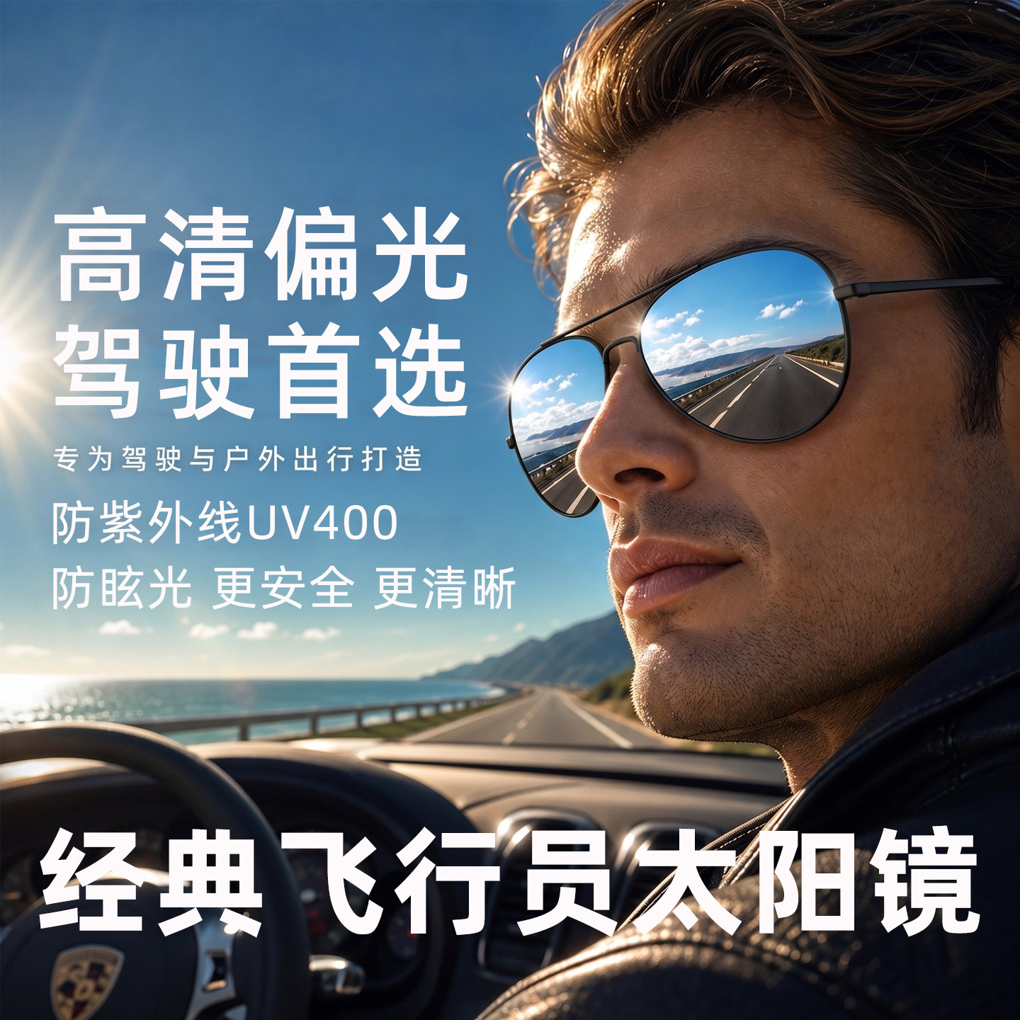 墨镜大框飞行员式蛤蟆镜男士防紫外线开车驾驶眼镜高级感女太阳镜