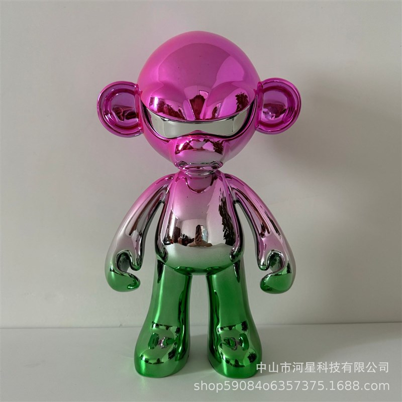 新款树脂卡通摆件l网红高档客厅装饰高级感彩色桌面创意工艺品