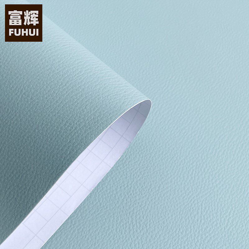 仿皮革皮纹家具翻新展柜墙u纸壁纸背胶自粘墙贴膜贴皮贴皮波音软
